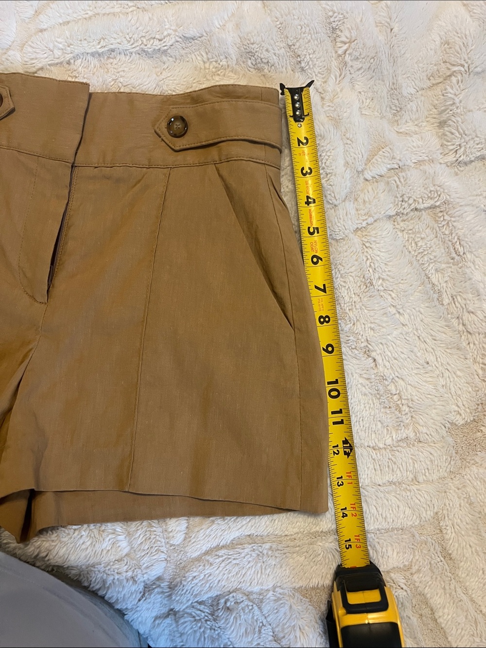 Veronica Beard Camel Double-Breasted Vest and Shorts Set - Picture 9 of 12